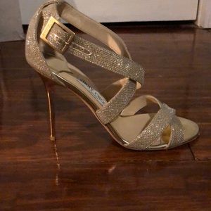 Jimmy Choo Lottie sandals, gold glitter